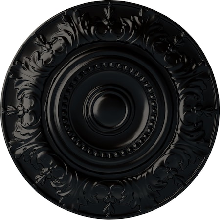 Ekena Millwork Biddix Ceiling Medallion (Fits Canopies up to 7 1/2"), Hand-Painted Jet Black, 20 7/8"OD x 1 1/4"P CM20BXBLF